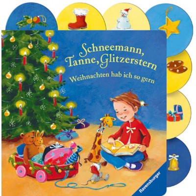 Schneemann, Tanne, Glitzerstern - Weihnachten hab ich so...