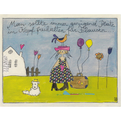 Klappkarte - Man sollte immer genügend Platz im Kopf...